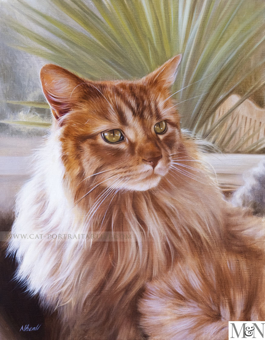 Cat Portrait in Oil by Nicholas Beall