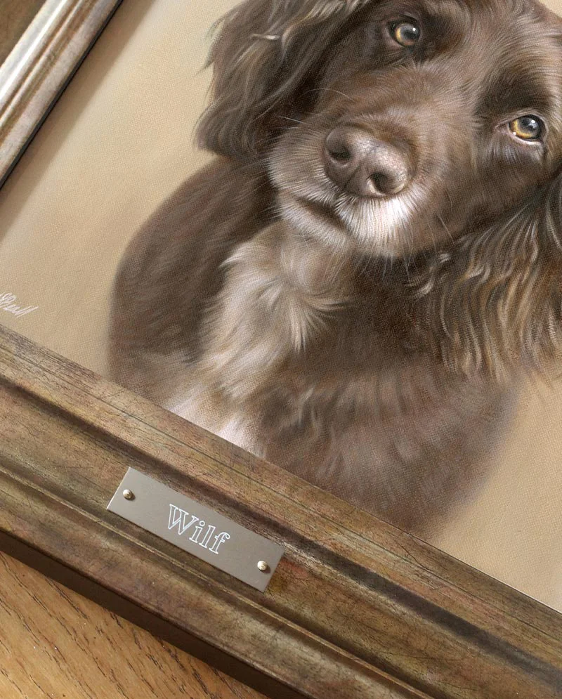 Spaniel Oil Painting in Client’s Home Display Wilf's Spaniel oil painting displayed in the client’s home