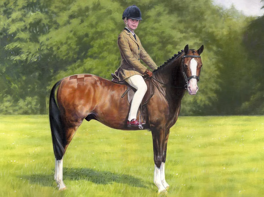 Horse and Rider Portrait of Corrine and Mr Tom Completed oil portrait of Corrine riding her horse Mr Tom.