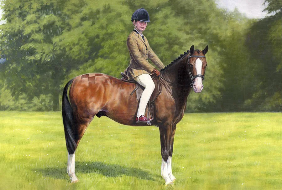 Horse and Rider Portrait The horse and rider oil portrait.