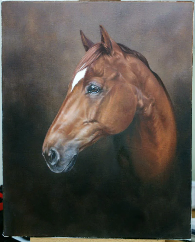 George’s Portrait Nearing Completion George’s portrait nearing completion, with refined details.