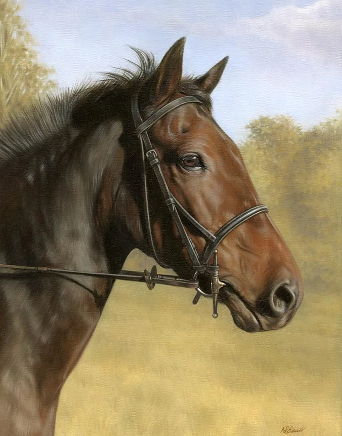 Oil painting of Whiskey the horse by Nicholas Beall