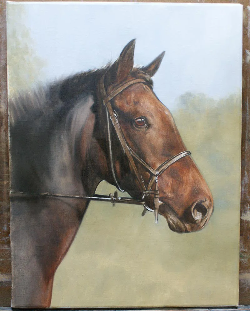 Horse Portrait Oil Painting – Work in Progress Horse Portrait Oil Painting – Work in Progress