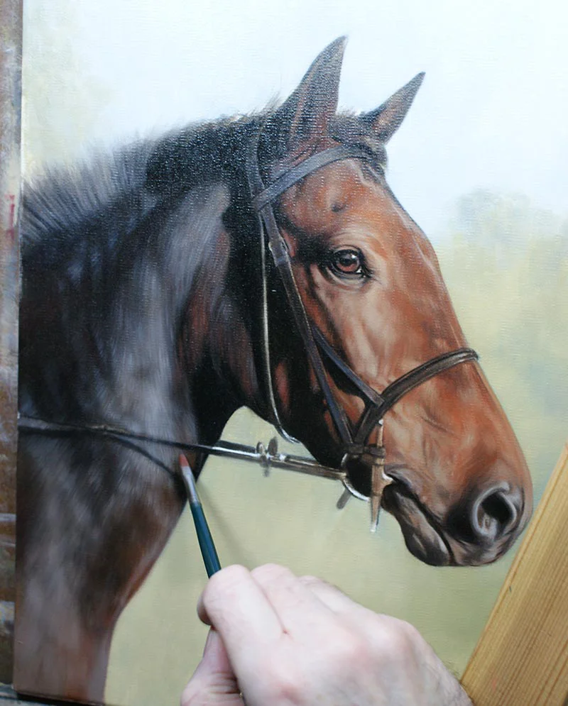Horse Oil Portrait – Refining Detail Horse Oil Portrait – Refining Detail