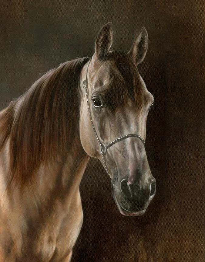 Classic oil painting of Remy the horse by Nicholas Beall
