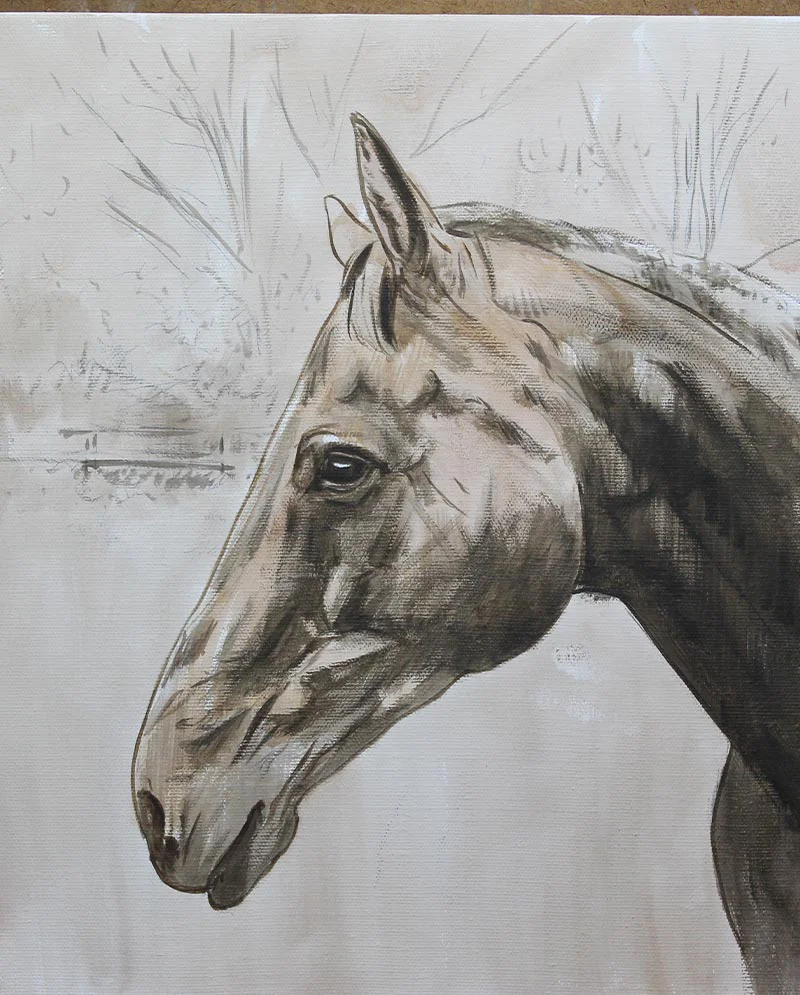 Horse Portrait Painting in Progress Horse Portrait Painting in Progress