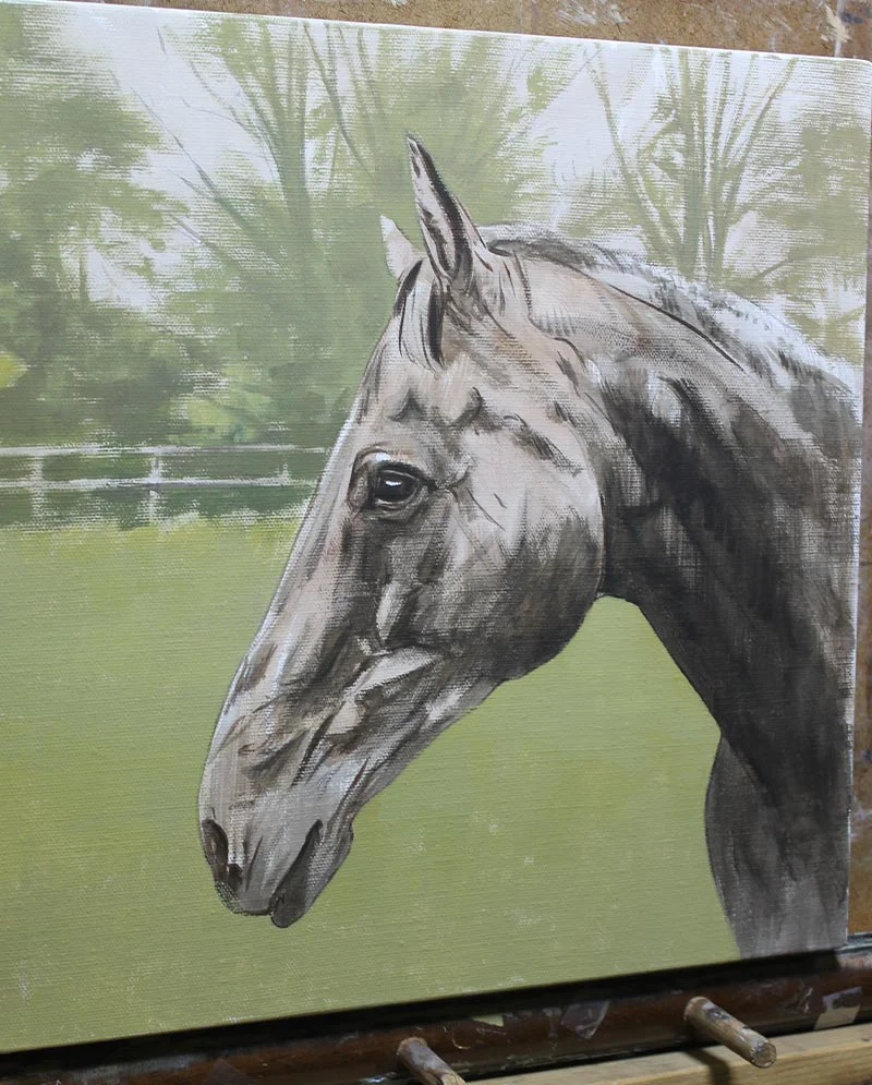 Portrait of Horse in Oils – Early Stages Portrait of Horse in Oils – Early Stages