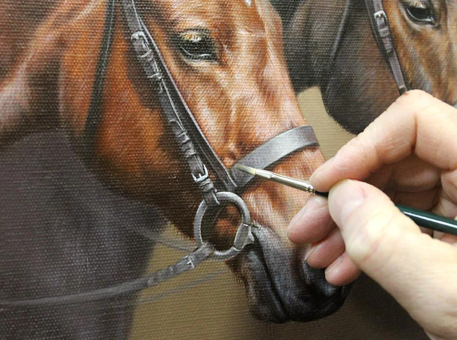 Final Stages – Landscape Horse Portrait Final stages of the landscape horse portrait of Jubilee and Trinity.