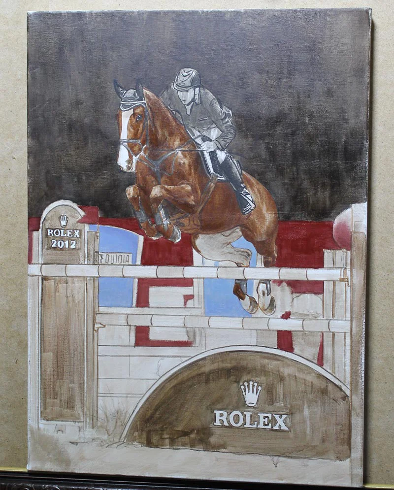Adding Detail to Horse Portrait Adding detail to the oil horse portrait of CC Top.