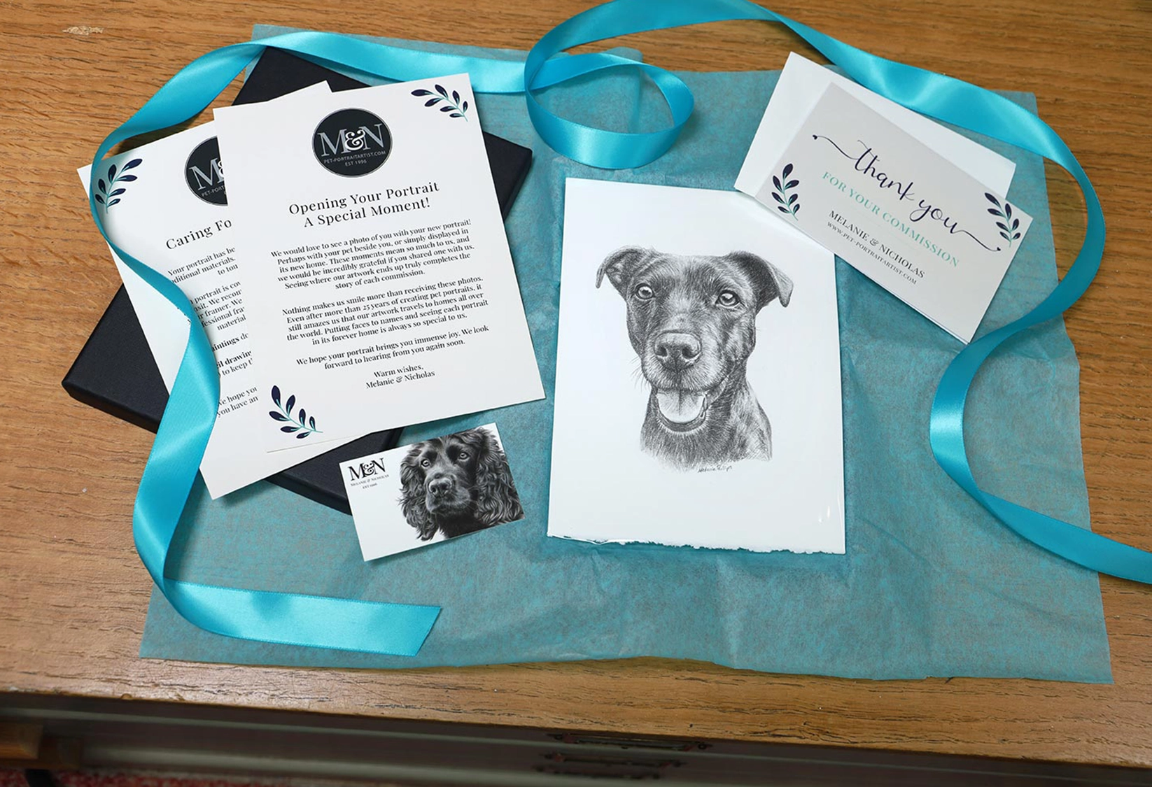 Pencil pet portrait ready to pack to send to my client.