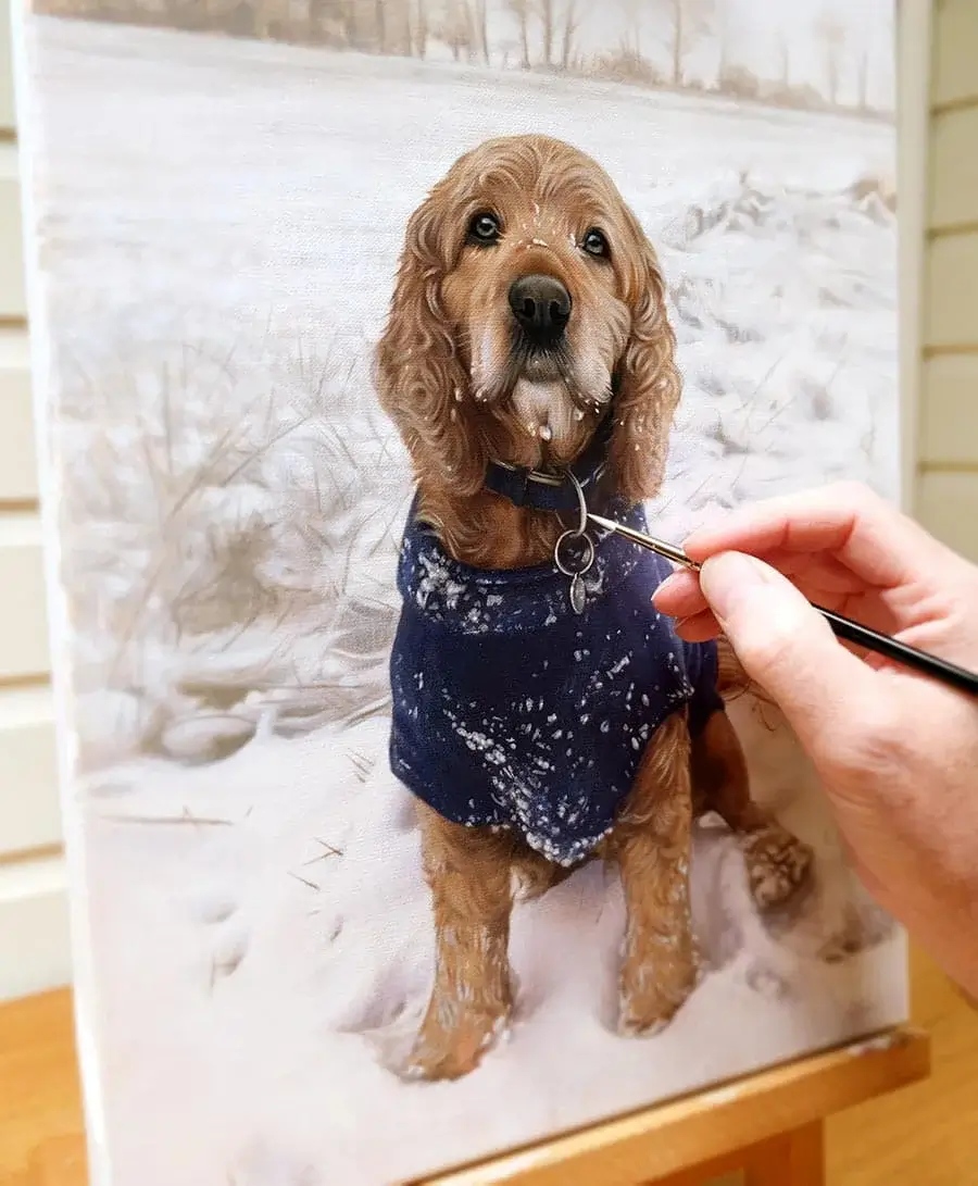 Oil painting of Milo commissioned by John Nettles