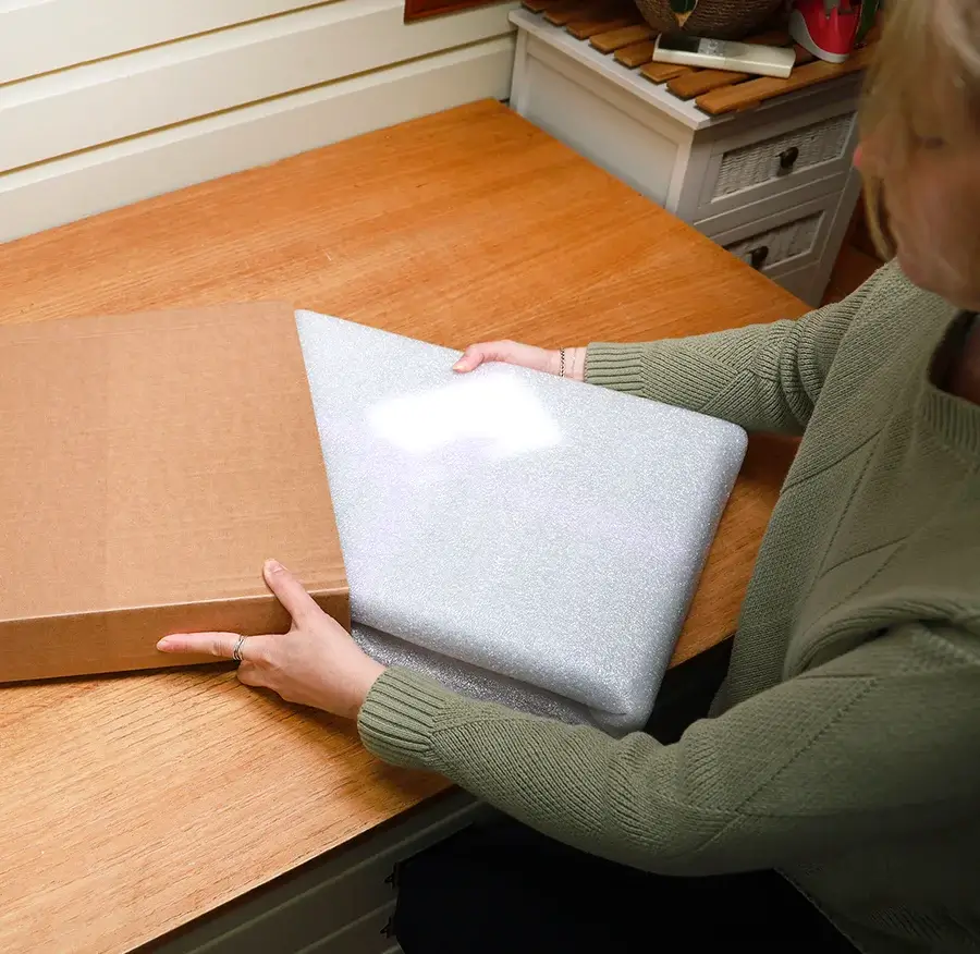 Sealed package with shipping labels